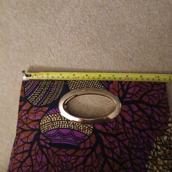PK Garments Purse Pocketbook Women's Clutch . Gold handle, Purple black. FL - Picture 5 of 5